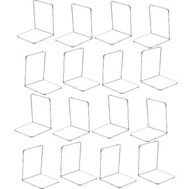 Lulonpon 16 pcs Book Ends, Acrylic Bookends, Non-Skid Book End, Clear Bookends for School Library and Desktop Organizer, Acrylic Book Ends for Book Shelves