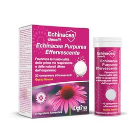 Echinacea Purpurea Effervescente - funzionalità delle prime vie respiratorie - supporto immunitario - Gusto Limone, 20 Compresse Echinacea Benefit