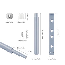 HERKINDNESS Door Damper, 10 Pieces Grey Cabinet Door Damper Cabinet Door Shutter Release Pressure Door Opener Elastic Press for Cupboards, Cupboard Doors, Bookshelves