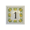 Italian hand-painted lemon ceramic number tiles 10 x 3.3 cm