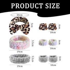 3 Pieces Of Headbands And 3 Pairs Of Wristbands, Soft Plush Headbands, Face Wash Headbands, Elastic Headbands, Skin Care Accessories