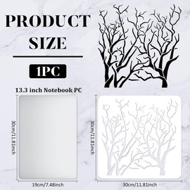 FINGERINSPIRE Tree Stencil with Branches 11.8x11.8inch Reusable Tree Drawing Stencil Branches Stencils for Painting Natural Plants Stencils for Painting on Wood, Canvas, Paper, Floor, Wall