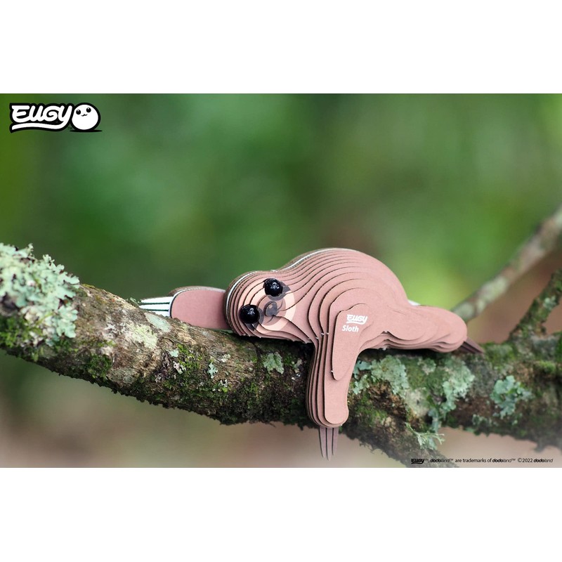 Eugy Sloth 3D Puzzle, 23 Piece Eco-Friendly Educational Learning Puzzles