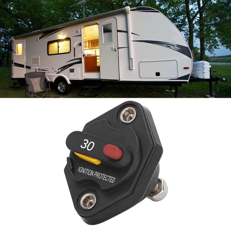 Circuit Breaker Fuse Overcurrent Protector Waterproof with Manual Reset Button