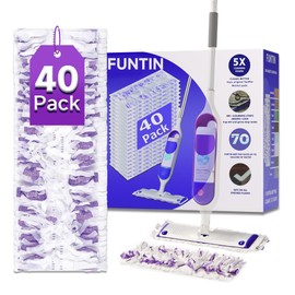 40 Count Disposable Mop Pads for Swiffer PowerMop, Multi-Surface Power Mopping Head Refills Replacement for Floor Cleaning