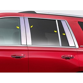 707Motoring Stainless Polished Chrome Pillar Post Trim 8PC, Compatible with GMC Yukon 2015-2020 (4-Door, SUV)