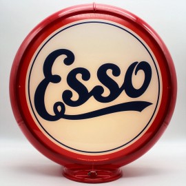 Esso  ESSO SCRIPT 13.5" Gas Pump Globe - SHIPS FULLY ASSEMBLED! MADE IN THE USA! - Red