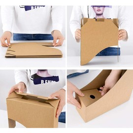 Cardboard File Folders,3pcs Desk File Organiser Corrugated Paper Documents Divider Foldable Paperwork Folder Files Filling Box Magazine Holder for School Dormitory Office