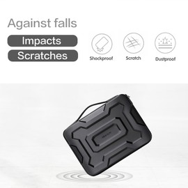 MOSISO 15-16 inch Laptop Hard Case, 15.6 inch Waterproof Shockproof Computer Bag Compatible with MacBook HP Dell, Mechanical Geometric EVA Carrying Sleeve Laptop Case Hard Shell with Handle, Black