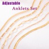 Ursumy Gold Ankle Layered Anklet Bracelets Adjustable Anklets Set Boho
