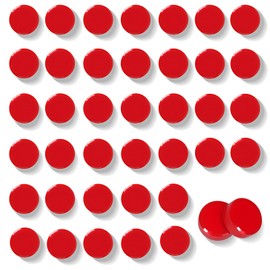 QOJOPU Fridge Magnets - 40Pcs Cute Mini Refrigerator Magnets for Classroom Organization, Kitchen Memo & Office Decor, Round Small Strong Heavy Duty Magnets for Whiteboards Fridge Adults Locker (Red)