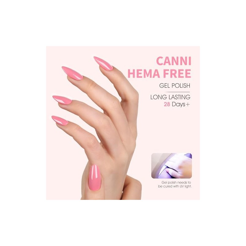 CANNI- Esmalte de uñas en gel rosa bebé, 1 pieza