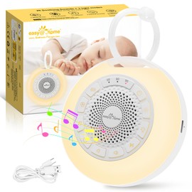 Easy@Home White Noise Machine: 26 Musical Soothing Sounds with Nightlight for Baby to Help Children and Adults Sleep | 3 Modes and 7 Light Colors | Timer | USB