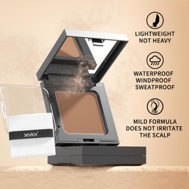 SEVICH Root Touch Up with Powder Puff, Hairline Powder Instantly Conceals Hair Loss, Thinning Gray Hair Shadow Toppers for Women & Men, 12g Large Capacity, 1 Box = 3 Boxes, Coffee Brown