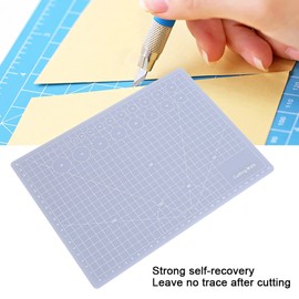 MUNEFE Translucent Cutting Mat, Self Healing Cutting Mat, Non Slip Gridded Cutting Board for Writing, Painting, Paper Sculpture, Etc(A4 Translucent Cutting Board)
