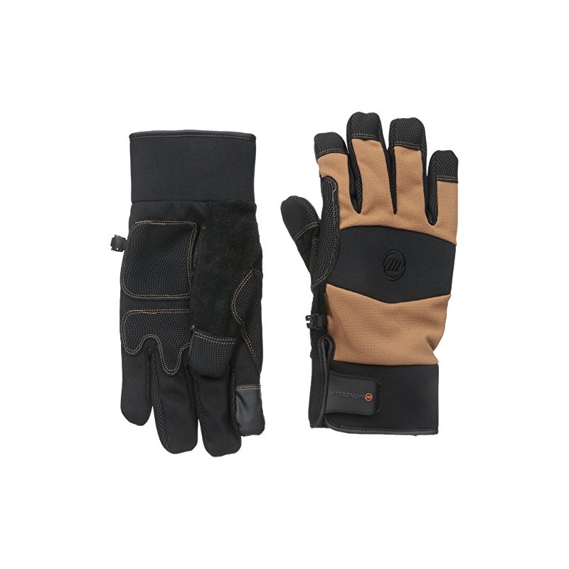 Manzella Men's Ranch Hand Touch Tip Gloves, Medium, Black/Wheat