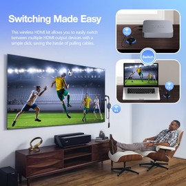 TIMBOOTECH 4K HDMI 2 transmisores y 1 receptor, 2.4/5.8GHz HDMI inalámbrico múltiple TX, transmisor de video y audio para laptop, DSLR, caja de TV, teléfono inteligente a monitor, proyector, TV - 165