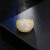 Gold Diamond Accent Dome Ring - Fine Polish Full Pave