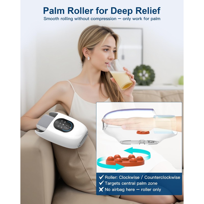 Musugy Hand Massager with Heat and Compression : Full-Hand and