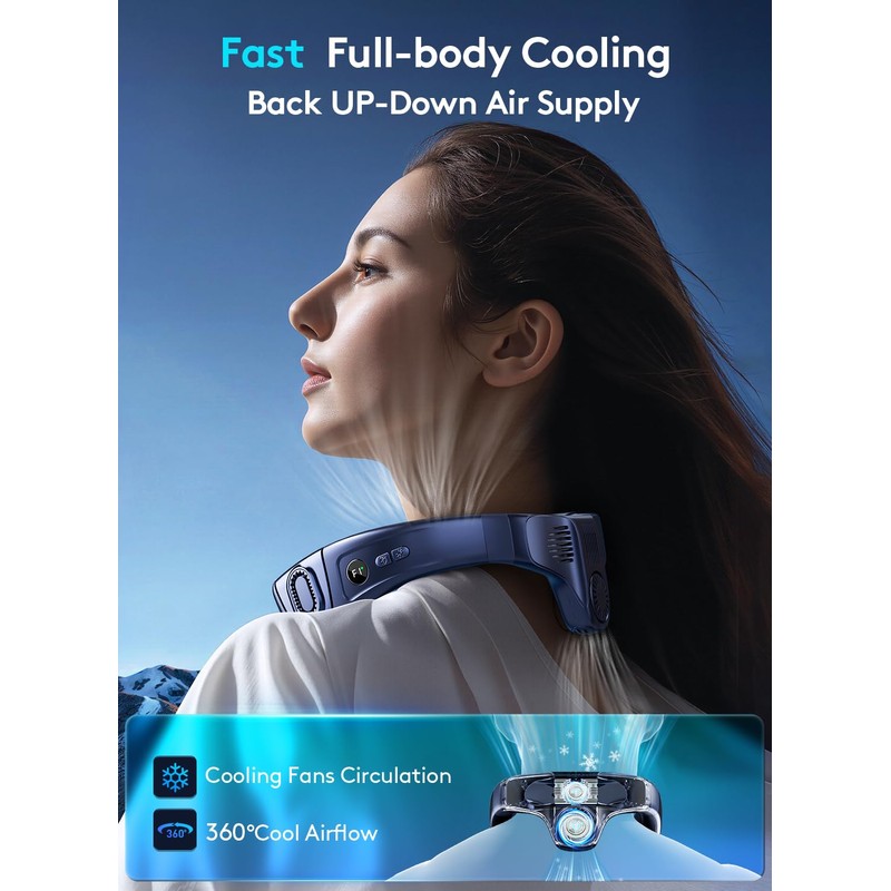 Staholz Neck Air Conditioner Portable, 360° Up-down Airflow Neck Fans,