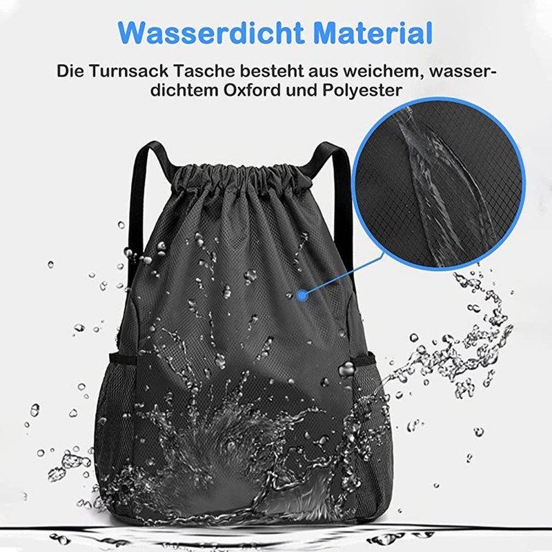 KUNLONGSKY Waterproof Sports Bag with Zip Inner Pocket Hipster Lined