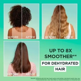 Garnier Fructis Aloe Vera+ Comida para el cabello - Mascarilla multiusos de humedad 100h, para cabello seco y cuero cabelludo, aloe vera + vitaminas C, E, F, libre de crueldad internacional y vegana, 13.5 fl oz