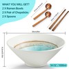 mehrido Ceramic Ramen Bowl Set, 2 Sets 34 Ounces Large