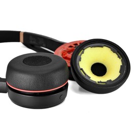 PALUMMA Jabra Evolve Replacement Ear Pads for Jabra Evolve 75 75+ / 75 UC / 75MS Protein Headphones Leather Foam Ear Pads Black One Size, black, One size