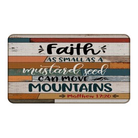 M-Qizi Inspirational Gifts Door Mat, 17 X 30 Inch Non-Slip Door Mat, Doormat Indoor Entrance, Inspirational Gifts for Women, Home Art Decor - Matthew 17:20