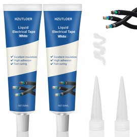 Hzutloer 3.38 OZ (100Ml) Liquid Electrical Tape, 2PCS 50ML Insulating Electrical Tape Glue, Waterproof, Fast Drying, High Temperature Resistant (White)