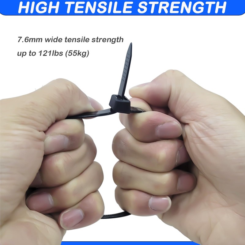Cable Ties Black Pack of 100 Premium Nylon Cable Ties