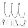 WOONEKY Enhanced Catch Rate 50pcs Stainless Steel Hooks for Catfish