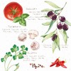 20 Napkins Ingredients for Cooking, Tomatoes, Olives, Herbs, Mushrooms, Table