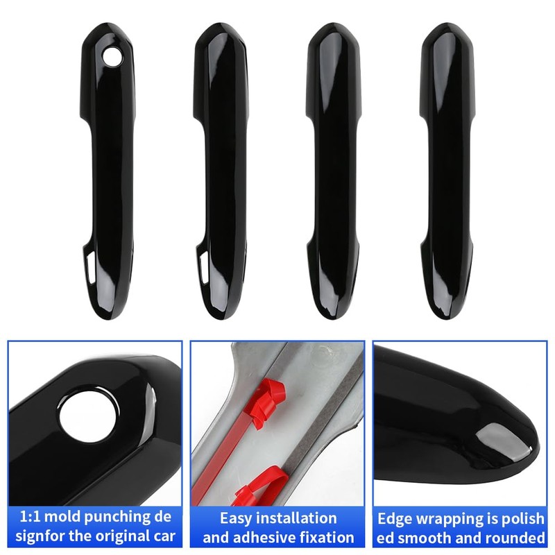 LUNQIN Car Door Handle Cover for Toyota RAV4 2019-2025，Highlander 2020-2026，Crown
