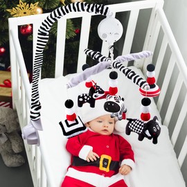 My First Baby Mobile, Montessori Black and White Mobile Crib Toys High Contrast Baby Crib Mobile for Newborn Infants Boys and Girls