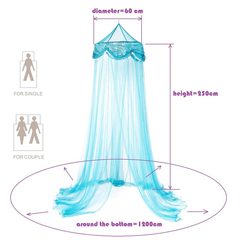 Round Hoop Bed Canopy Netting Mosquito Net Fit Crib, Twin,