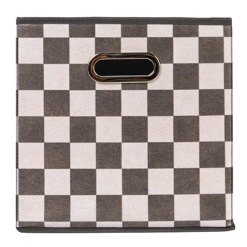 Household Essentials Fabric Storage Bins 6 Piece Set, Checkerboard White