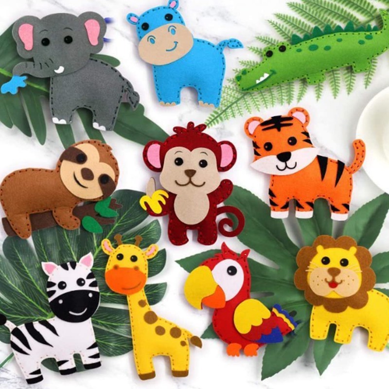 14 Pieces DIY Sewing Kit Kraeoke DIY Craft Set Animals