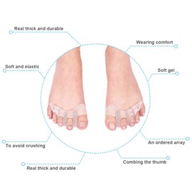 cersalt Transparent Toe Separator, Portable 3.7 x 1.0 Inch Comfortable Toe Separator, Practical for Men, Women, Hammer Toes