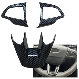 3PCS Carbon Fiber Folor Steering Wheel Cover for Ford Focus Escape EcoSport Kuga Not for RS ST
