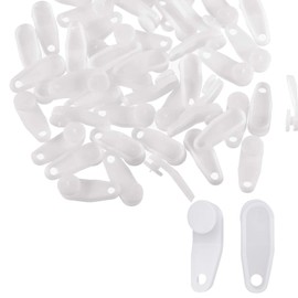 150 Pieces Traverse Curtain Rod Slides, White Plastic Snap-in Traversing Slides for Window Door Shower Curtain Accessories, Replacement Plastic Hooks