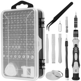 115 in 1 Alloy Steel Precision Screwdriver Set High Hardness Magnetic Repair Tool Kit for Phone Computer Watch Laptop Eyeglass Game Console..(grey,1 set)