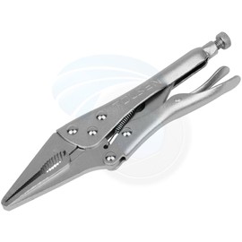 TOLSEN 9" Needle Nose Locking Vise Grips - Drop Forged Carbon Steel, Nickel Plated, Ridged Teeth, Adjustable Bolt, Durable Handle - Precision Clamp Pliers
