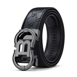 VANNANBA Mens Belt, Fashion Ratchet Belt of Genuine Leather For Men.Size Adjustable