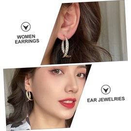 Healeved 1 Pair Elegant Earrings for Women Cross Design Ear Drops All Match Fashion Jewelry for Beautiful with Luster for Daily Wear and Special Occasions