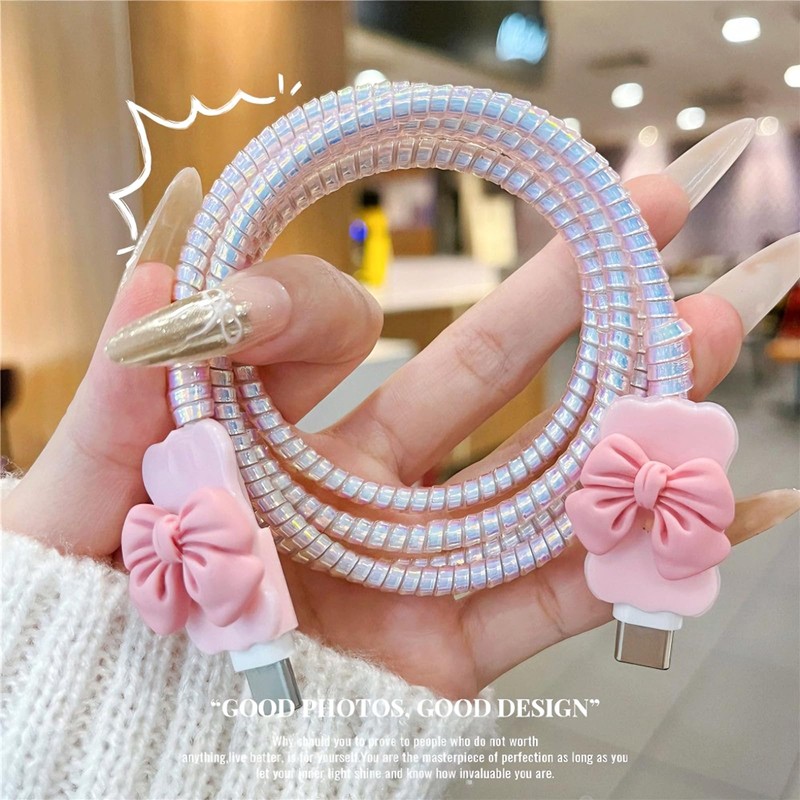 Cute Cable Protector for iPhone18W/20W Charger Power Adapter with 3D