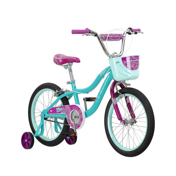 Schwinn Koen & Elm Toddler and Kids Bike, For Girls and Boys, 18-Inch Wheels, BMX Style, Training Wheels Included, Chain Guard, Kickstand, and Front Basket, Teal