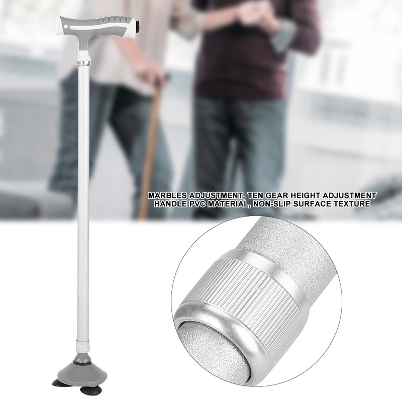 Elderly Walking Cane Anti Slip Adjustable Height Hand Walking Stick