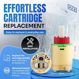 HJ-40 (JL01GJ) Hain-Yo, Huntington Brass, Vima Decor Faucet Cartridge Replacement - 40mm Diameter Shower Cartridge - Easy Installation