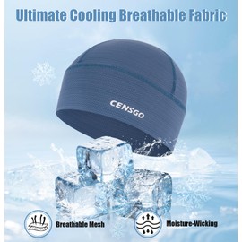 CENSGO Cooling Skull Cap Cycling Hat for Men Women, Motorcycle Hard Bike Hat Helmet Liner(Black+Black)
